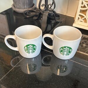 Starbucks Green Logo White Mugs Set